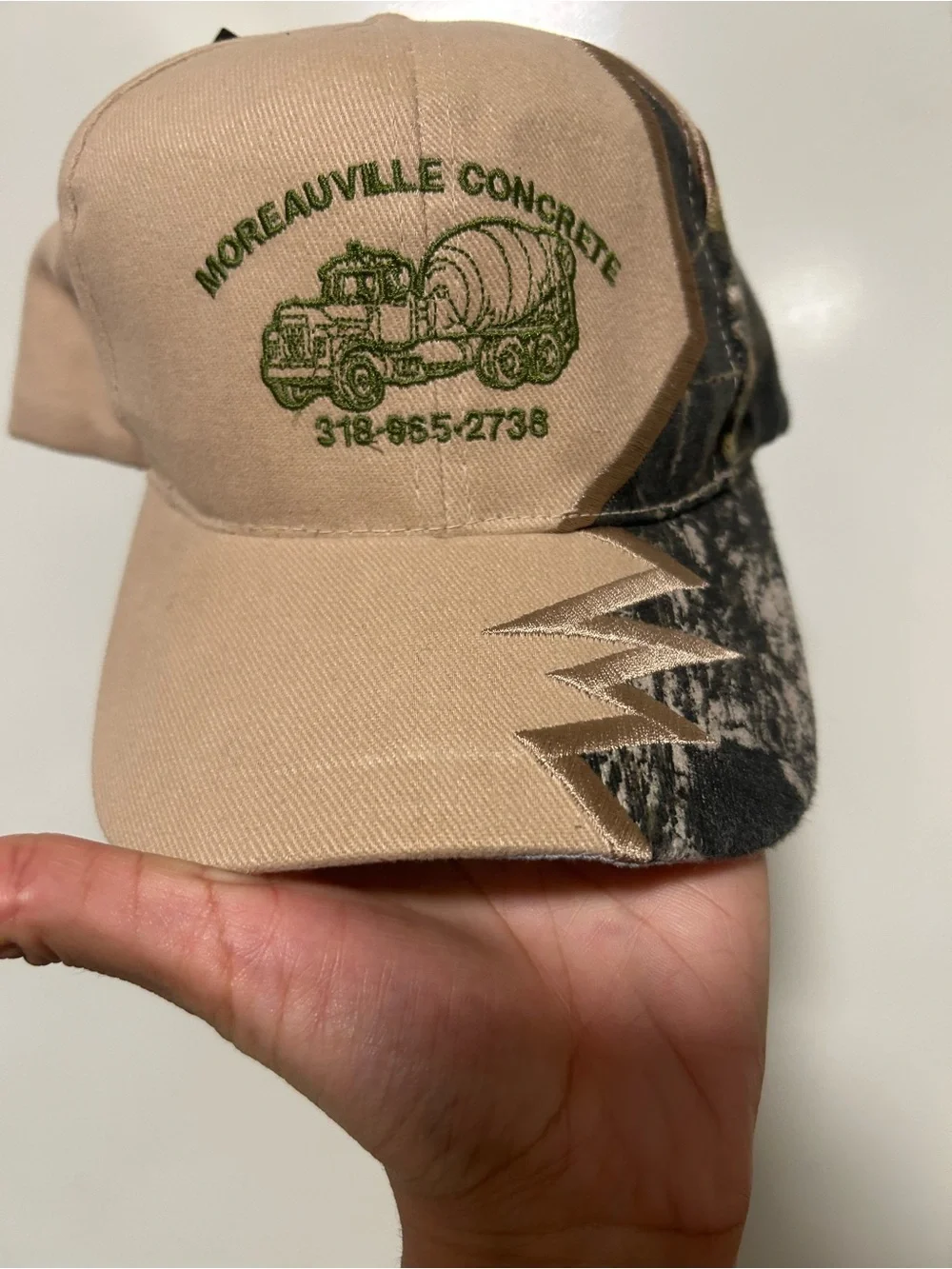 VTG 90s Moreauville Concrete Camo Teeth Overlay Hat Strapback super rare